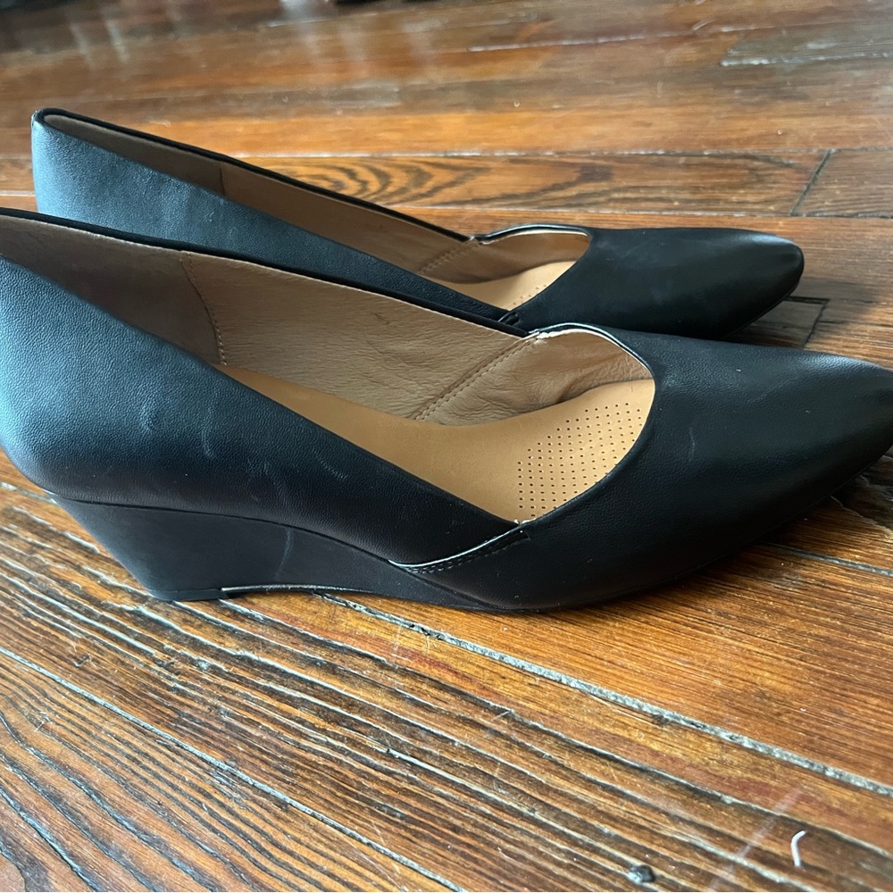 Corso Como Nelly  Black Leather Wedges - Picture 4 of 10